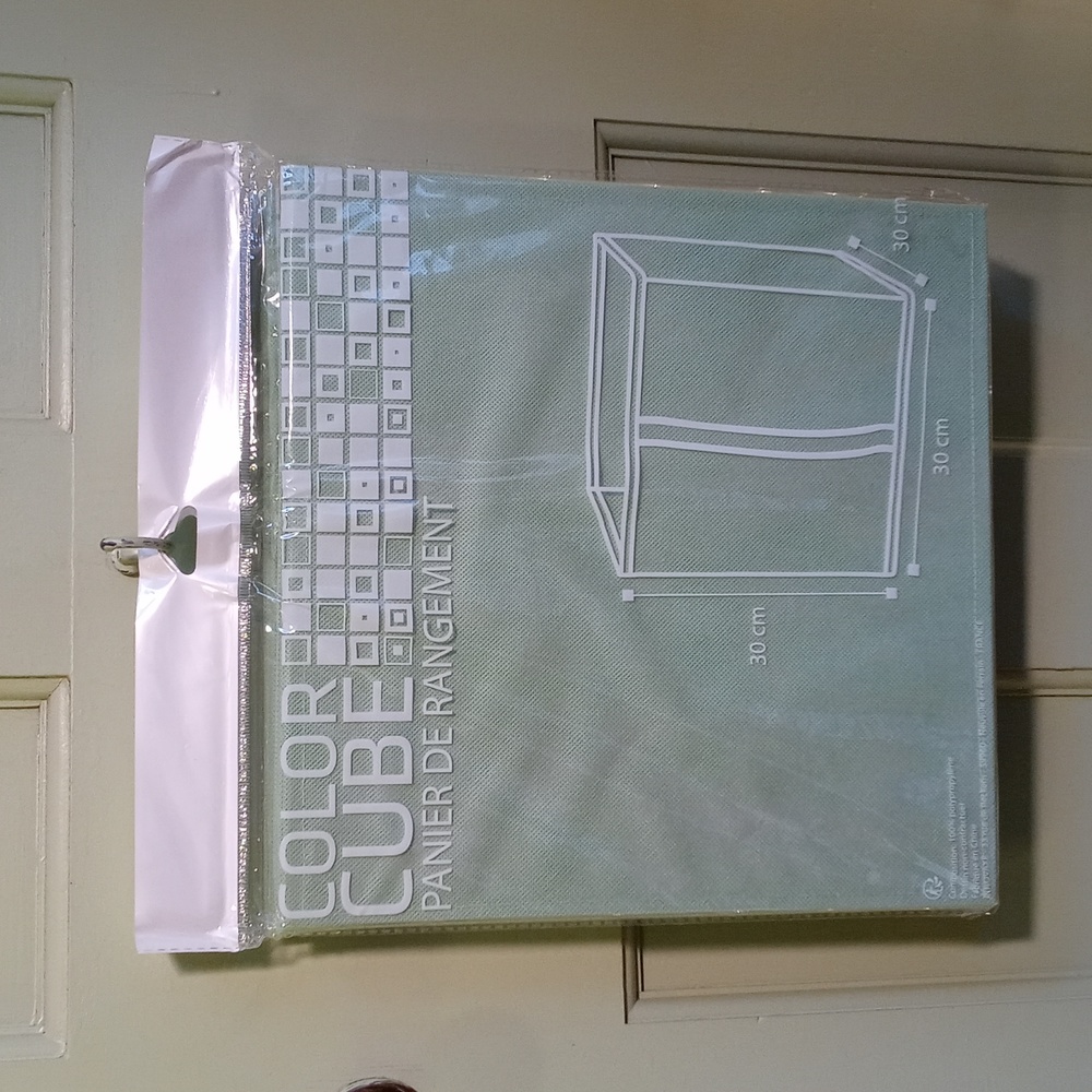 Home - 2 minty sage color cube organizer pop-up storage boxes 30×30×30